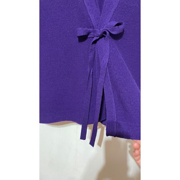 Talbots Purple Wool Open Front Knit Cardigan Large - Picture 9 of 12